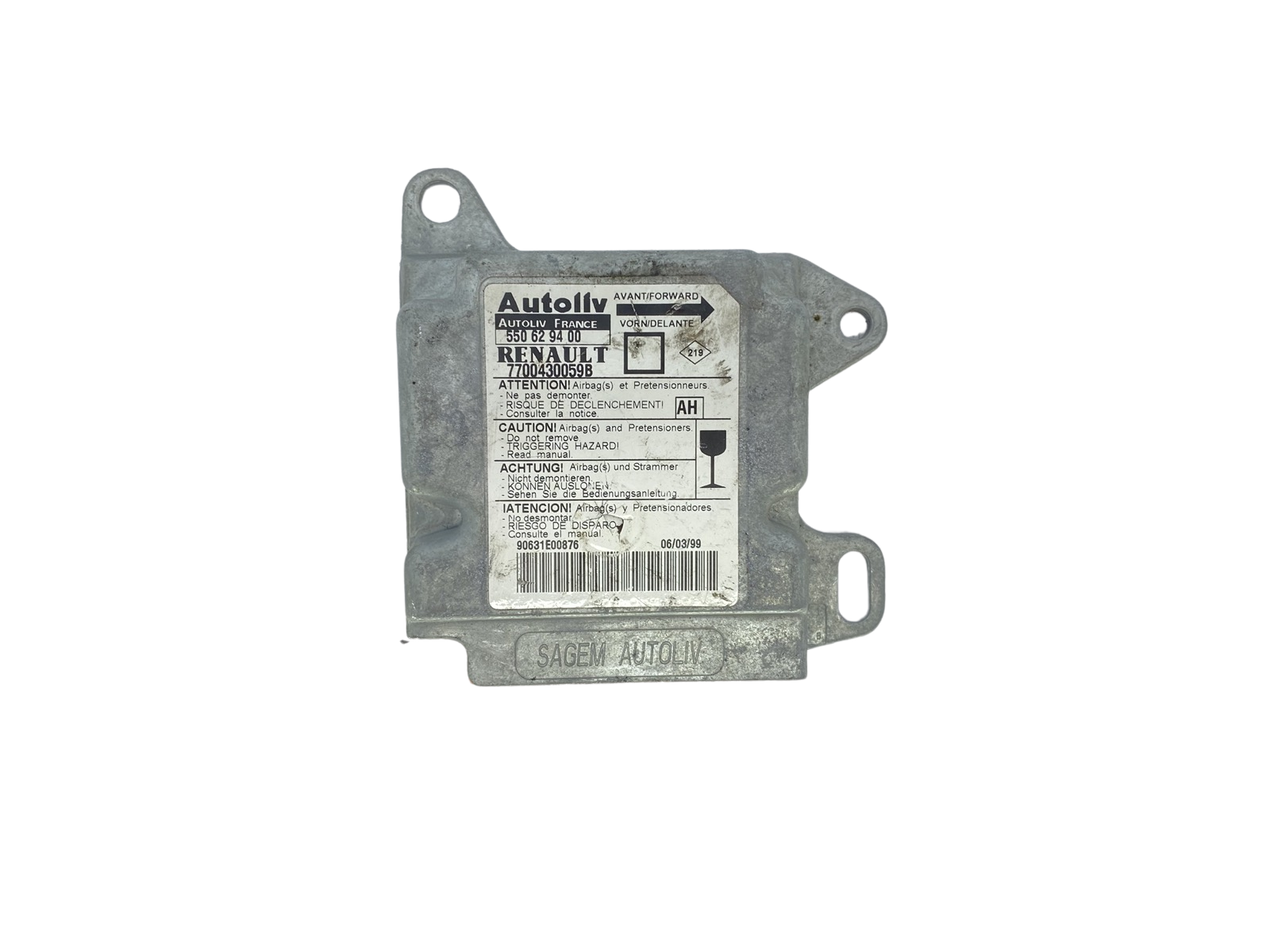 Controle-eenheid module 7700430059B 550629400 Renault Autoliv 58393 main product photo