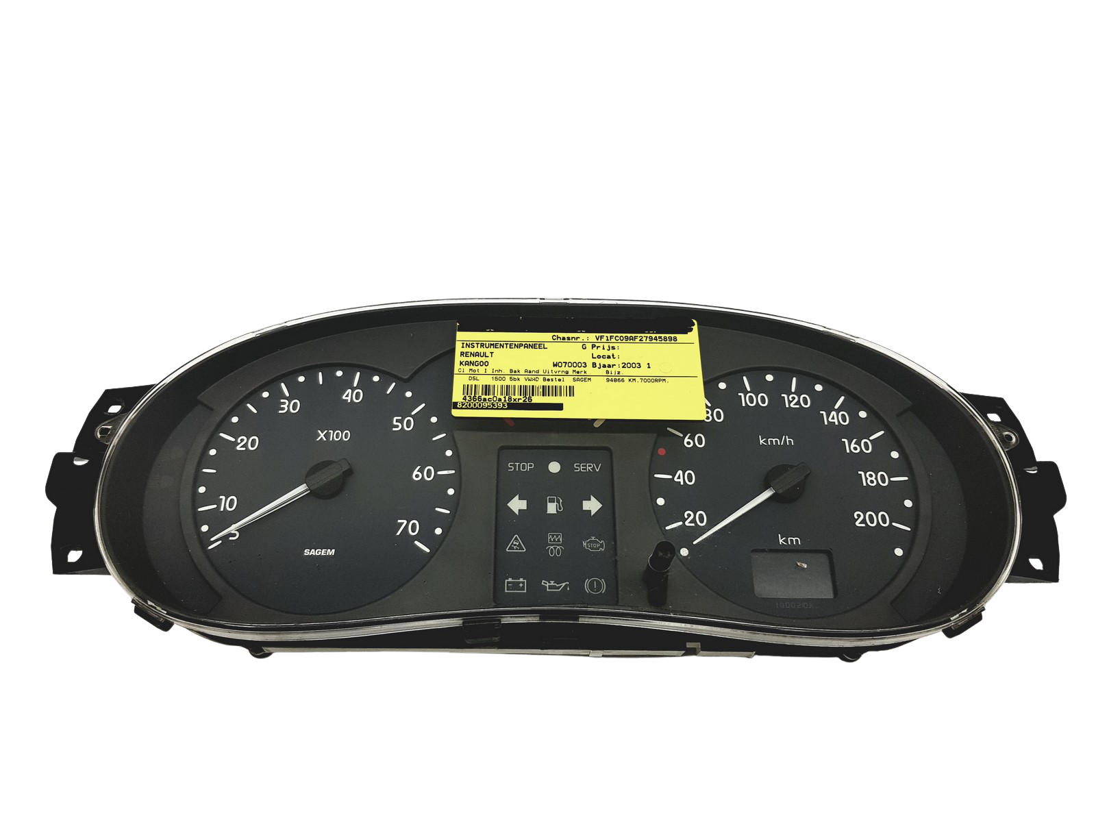 Snelheidsmeter Renault Kangoo 1 8200095393 A 49433 main product photo