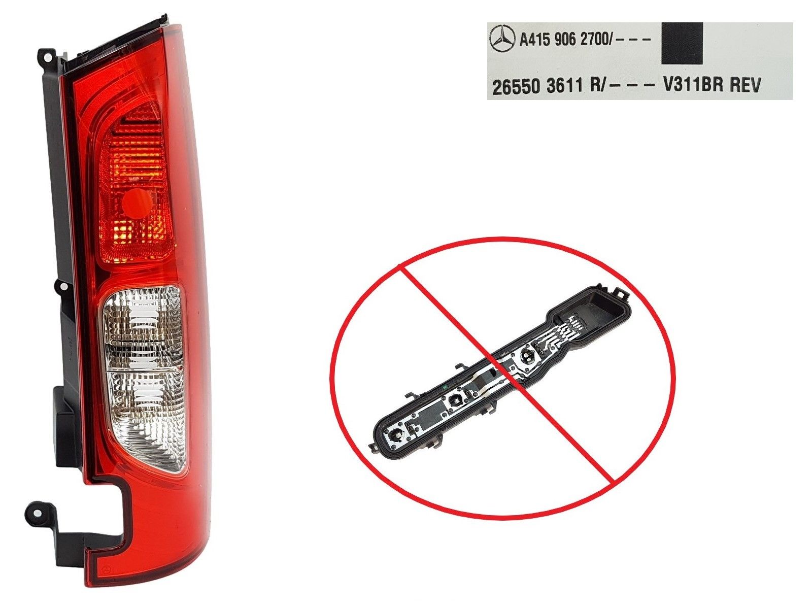 Lamp Rechts Achter Mercedes Citan A4159062700 2012-2021 Nieuw Origineel main product photo