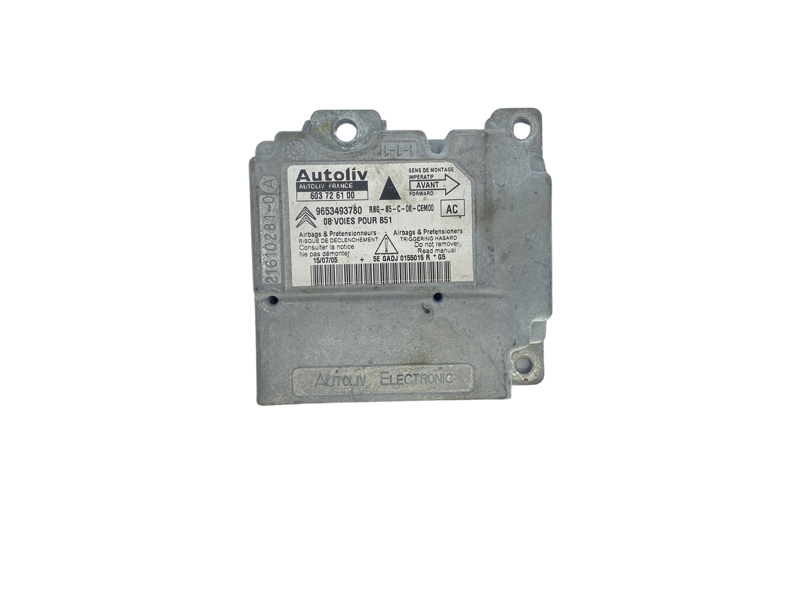 Controle-eenheid module 9653493780 603726100 PSA Autoliv main product photo