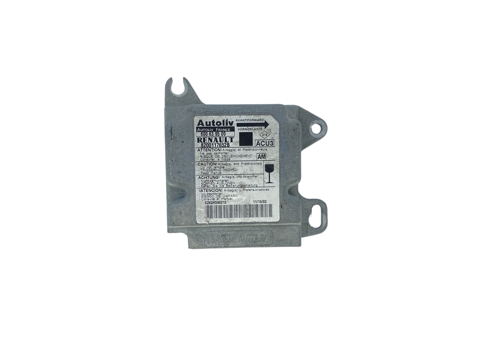 Controle-eenheid module 8200117652B 600639500 Renault Autoliv main product photo